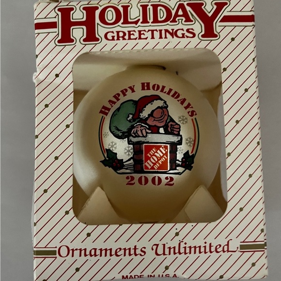 2002 Home Depot vintage Holiday Greetings Ornament - Cream - Picture 1 of 4